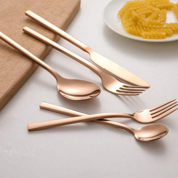 BowLift | LumiDine 30-piece Premium Cutlery Set | Stainless Steel | Modern Design | For 6 People | Durable & Dishwasher Safe