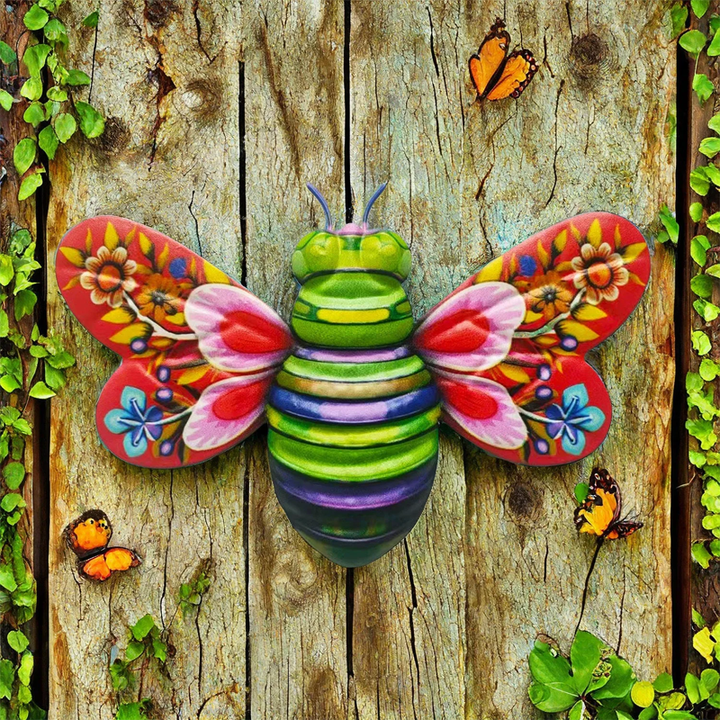 BowLift | Iron Bee Art Sculpture Hanging Wall Decorations for Garden