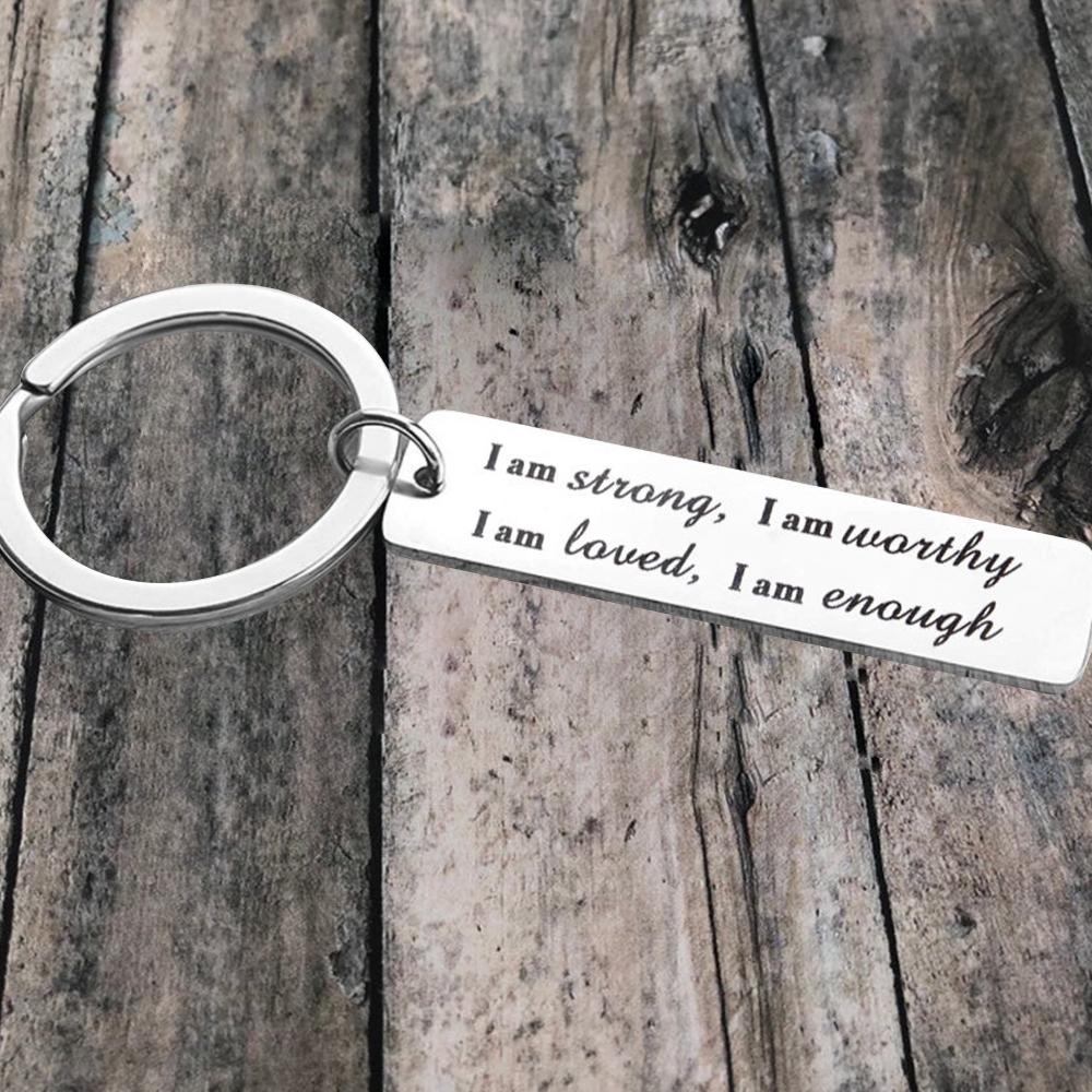BowLift | Stainless Steel "I am strong" Keychain