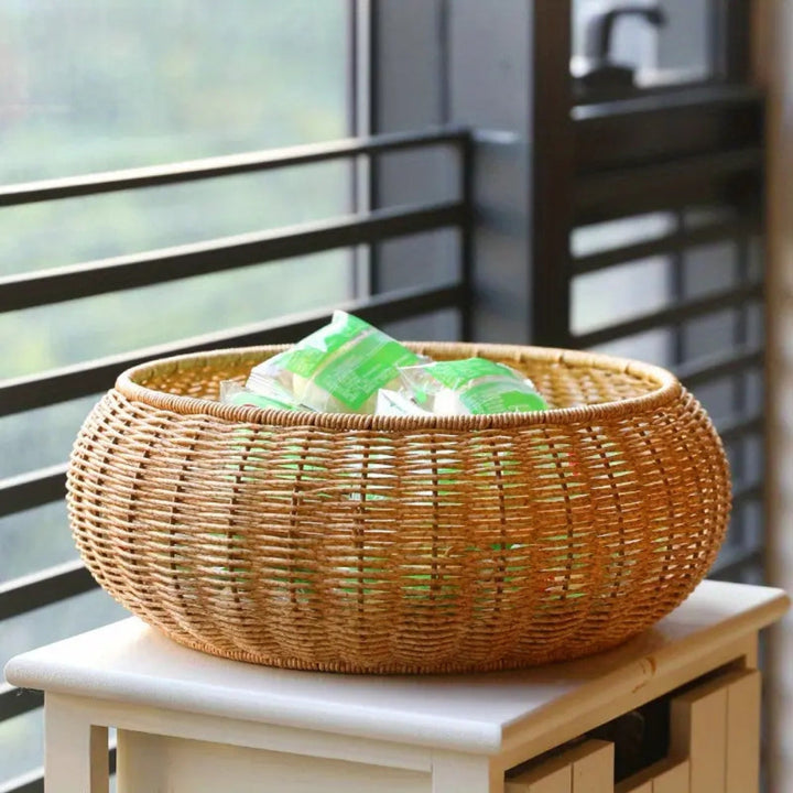 BowLift | Dome-Shaped Knitted Rattan Basket with Lid