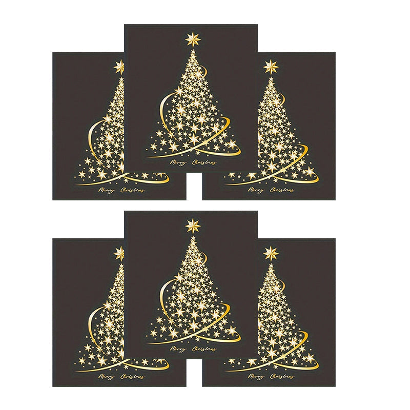BowLift | Golden Christmas Tree Window Clings Stickers for Glass