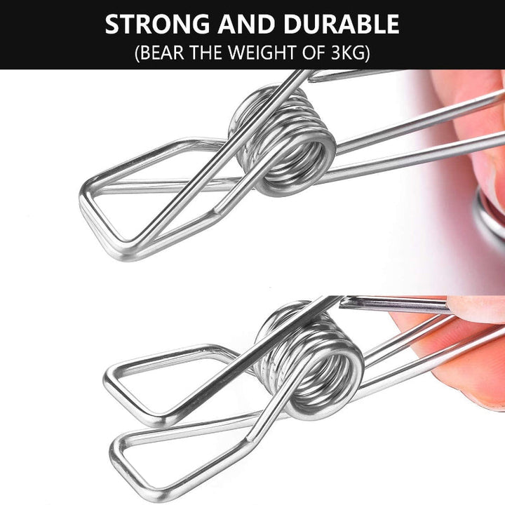 BowLift | Stainless Steel Metal Long Tail Clip (6 pcs/set)