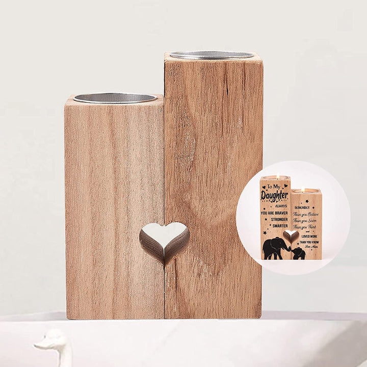 Smile A Lot More - Wooden Candle Holder with Candle Gift for Your Loved Ones | Bowlift