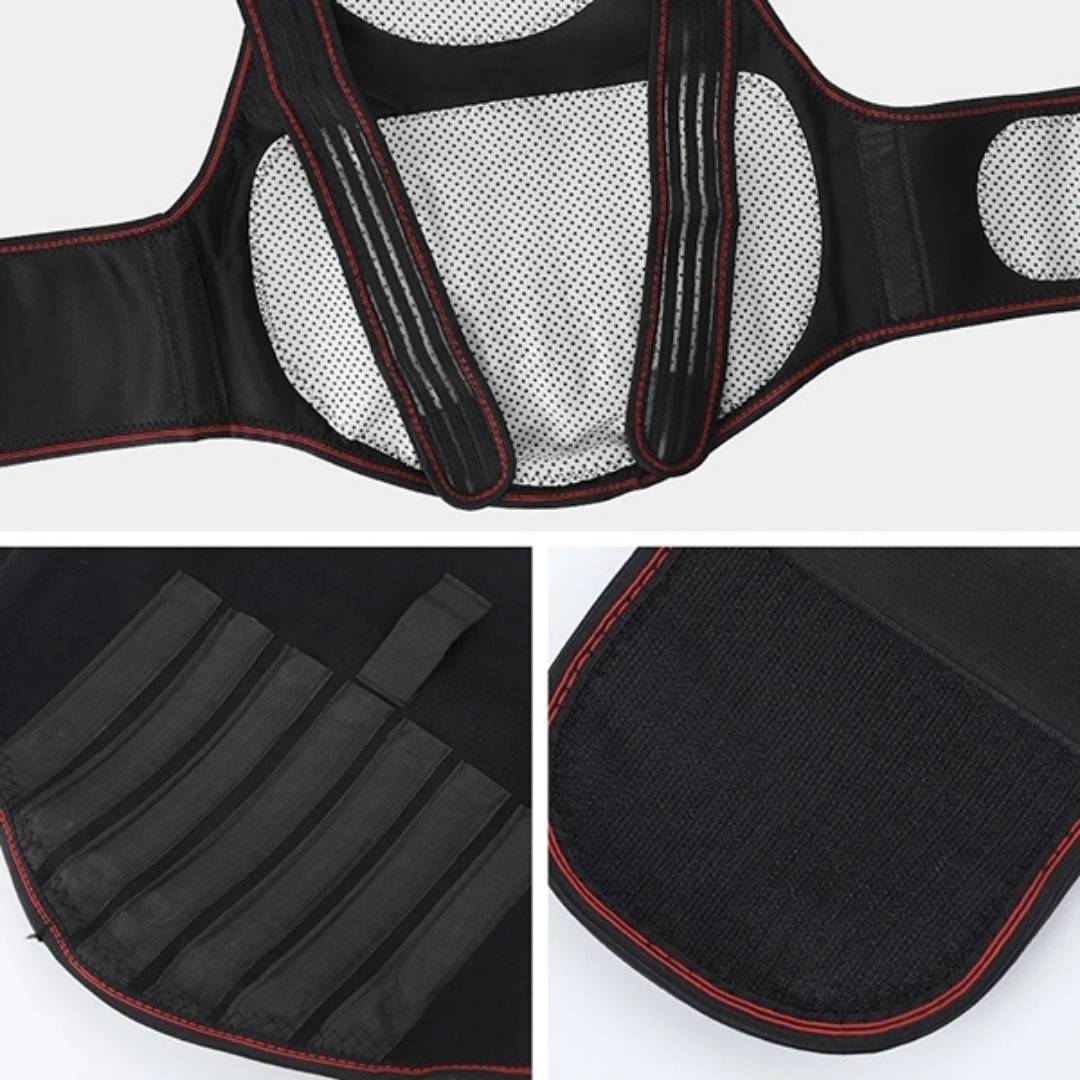 MagniTherm Self-Heating Back Support | Adjustable Heated Posture Corrector - Back Pain Relief - Posture Improvement Bowlift