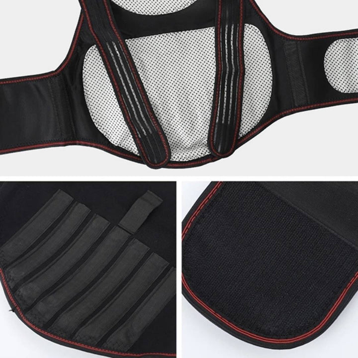 MagniTherm Self-Heating Back Support | Adjustable Heated Posture Corrector - Back Pain Relief - Posture Improvement Bowlift