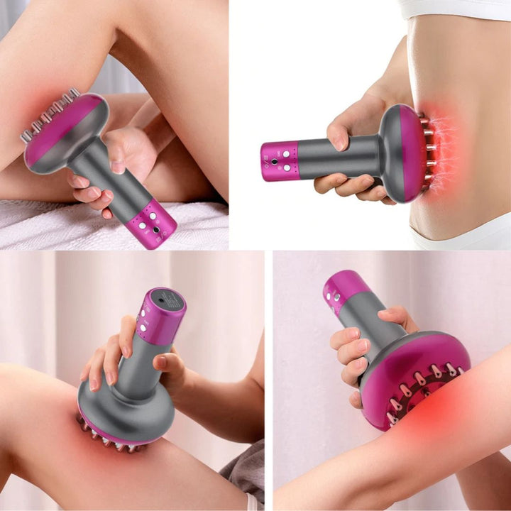 LumiSculpt Electric Cellulite Meridian Brush Massager | Skin Firming Device - Lymphatic Drainage and Muscle Relaxation for Home Use Bowlift