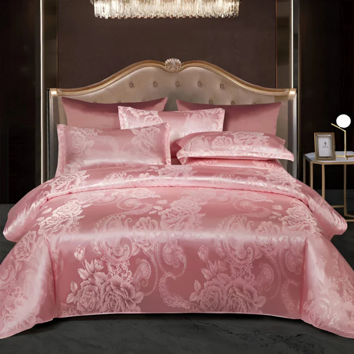 BowLift | Satin Floral Bedding Set with Duvet Cover and Pillowcases