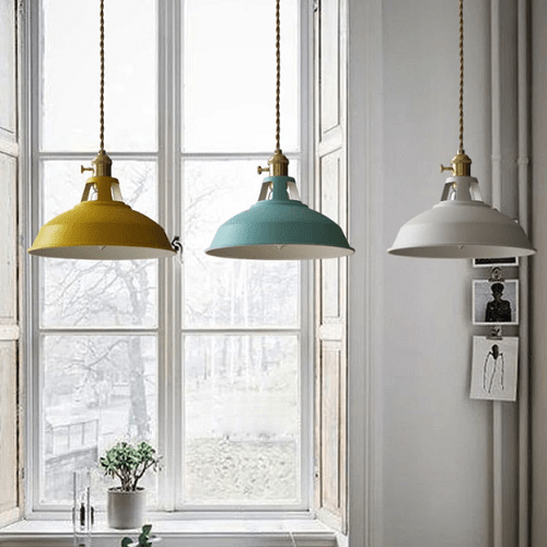BowLift | Vintage pastel pendant lamp - Metallic elegance - Soft ambiance