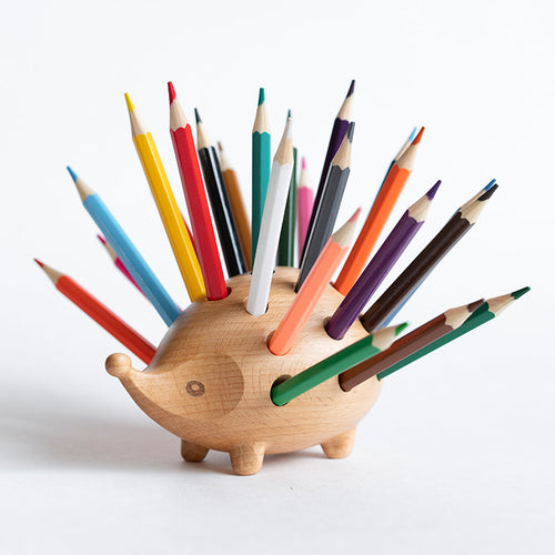 BowLift | Wood Creative Small Hedgehog Pencil Holder, Good Gift for Your Family or friends