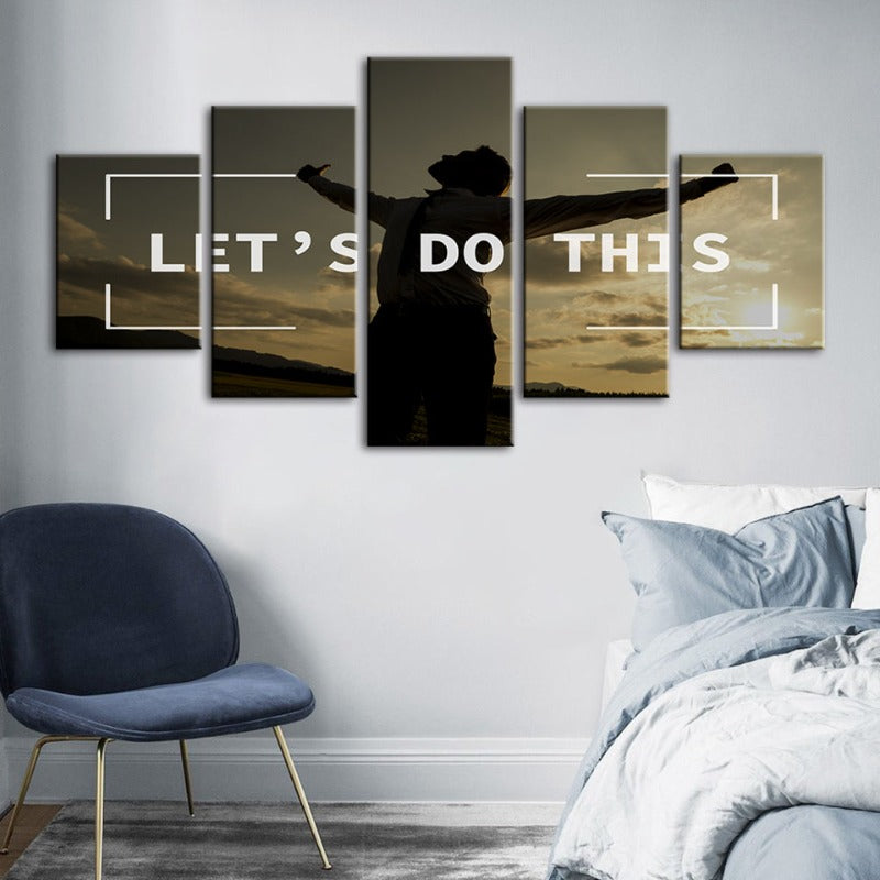 5 Piece Let's Do This - Canvas Wall Art Painting | Bowlift