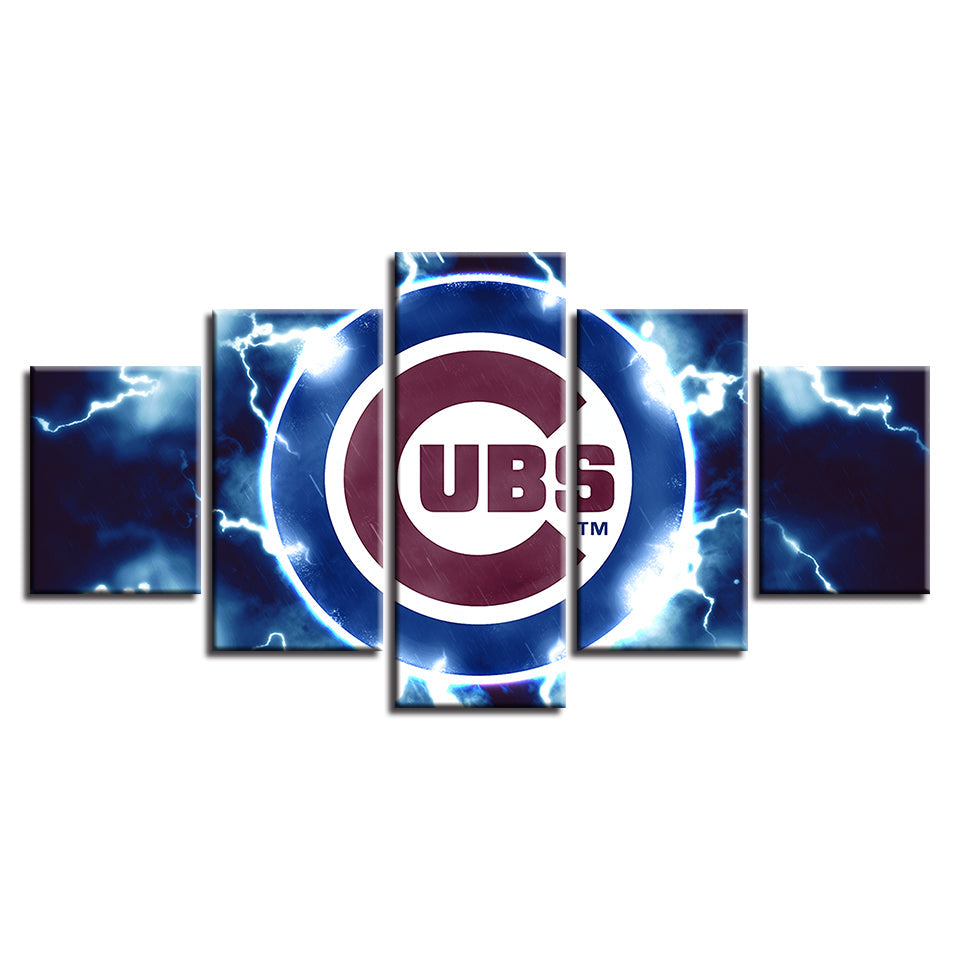 Charged Chicago Cubs 5 Pieces-Canvas Wall Art Painting | Bowlift