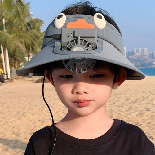 Kids Sun Visor Hat with Cooling Fan Hat | Bowlift