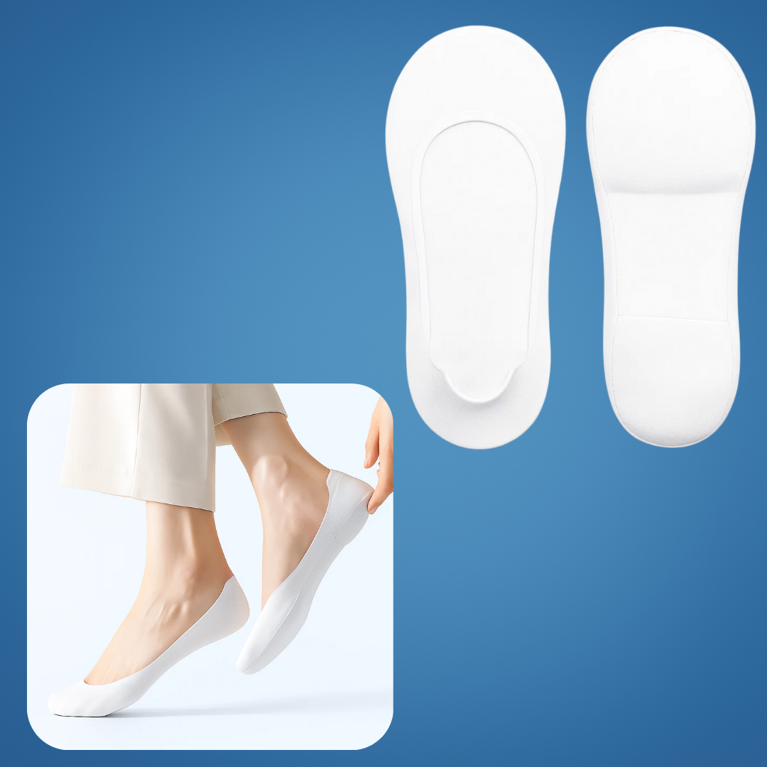Show Padded Socks – Shock Absorbing Comfort – Breathable Cotton Cushion – Anti-Slip Heel – Women All-Day Walking Relief Bowlift