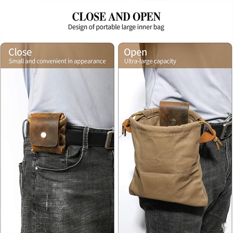 Dimoohome™ Leather and canvas bushcraft bag | Bowlift