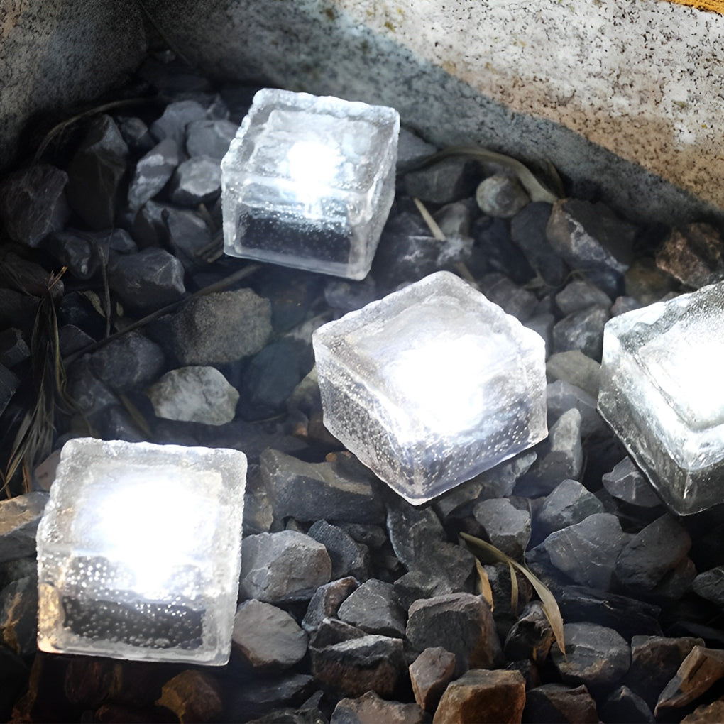 Square Creative Ice Bowliftock LED Waterproof Smart Solar Outdoor Lighting | Bowlift