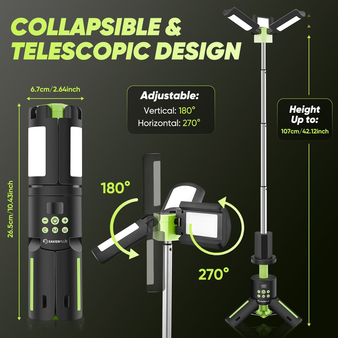 BowLift | SakerPlus Telescopic Camping Lights with Stand