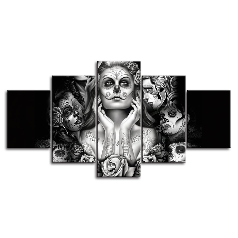 Calavera Girls - Canvas Wall Art Painting | Bowlift