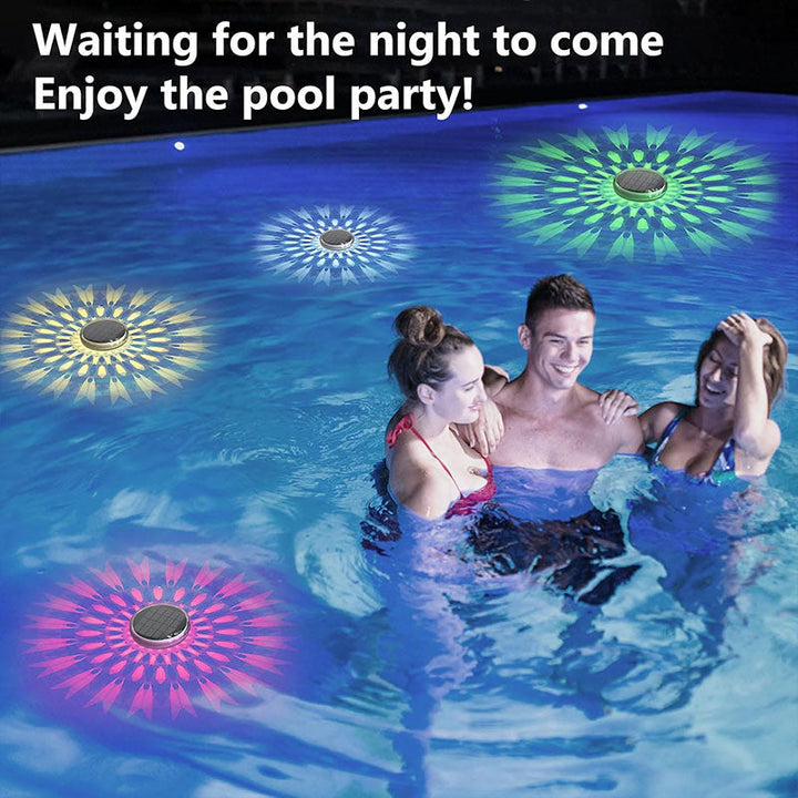 BowLift | 2 PCS - Timer Function Solar-Powered Pool Light with 3 Brightness Levels & 9 Colors