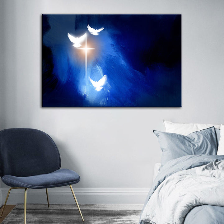 Shining Doves - Canvas Wall Art Painting | Bowlift