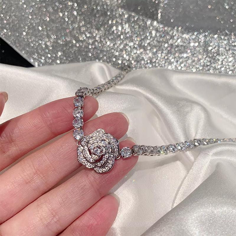 BowLift | Rose Rhinestone Bracelet and Necklace
