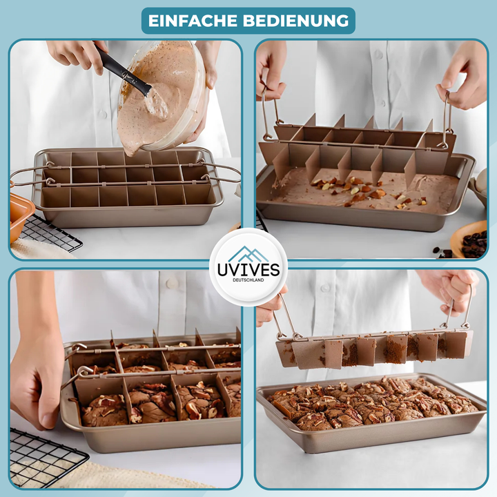 BowLift | Non-Stick Baking Pan with Divider | 18 Perfect Portions | Even Heat Distribution | CookieCraft