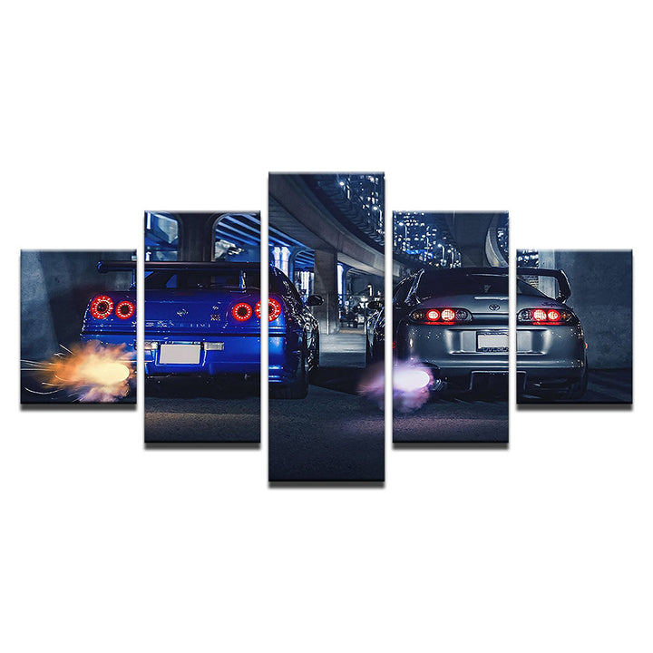 Car Racers 5 Piece - Canvas Wall Art Painting | Bowlift