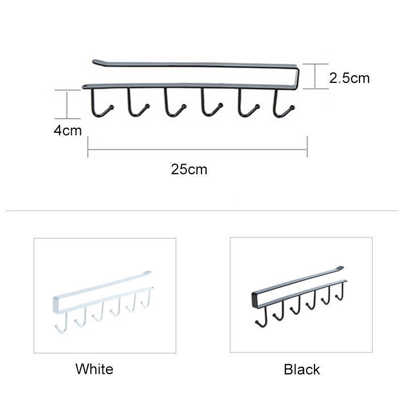 BowLift | 6 Hook Under-Cabinet Hanging Shelf