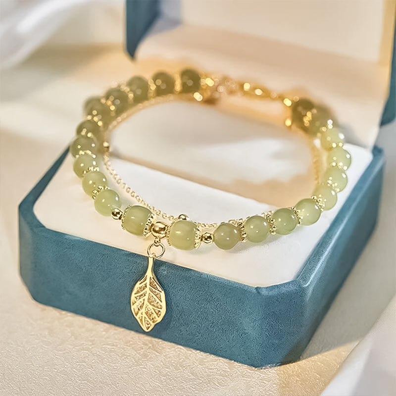 BowLift | Hetian Jade Leaf Gold Bracelet