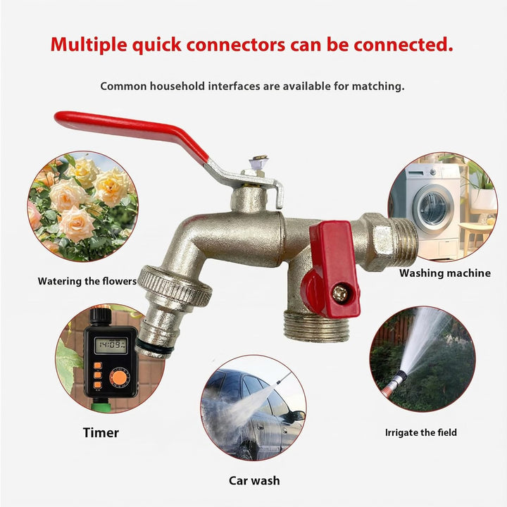 Double water tap stainless steel with 2 outlets | Bowlift