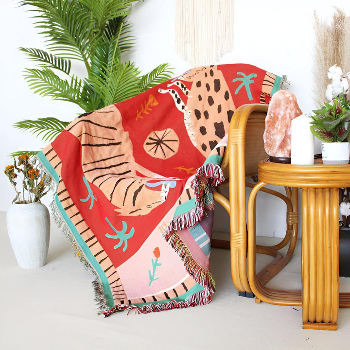 BowLift | Leopard Woven Tassel Blanket