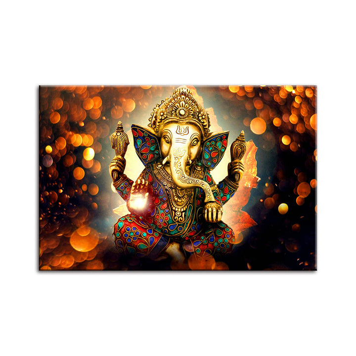 Hindu Lord Ganesha - Canvas Wall Art Painting | Bowlift