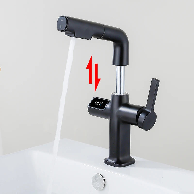 BowLift | Elegant House Brass Aqua View Bathroom Digital Faucet