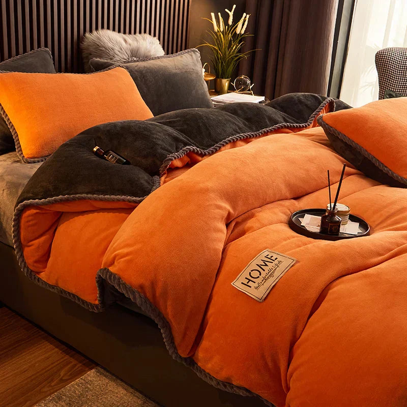 BowLift | PlushHaven Luxe Velvet Duvet Cover Set – Kingsize Warmth & Comfort