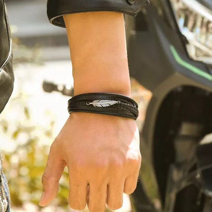 BowLift | Memorial Feather Men's Bracelet
