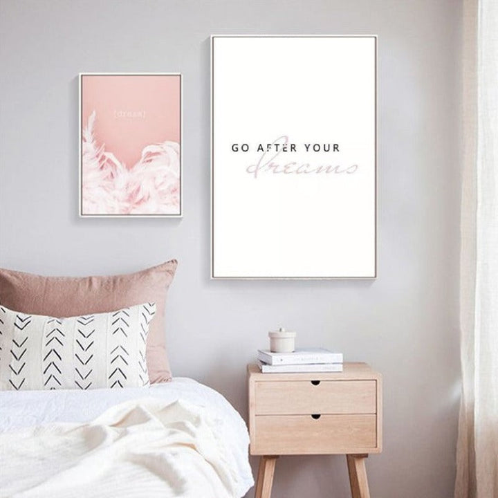 Modern Warm Pink Nordic Fellow Dream - Canvas Wall Art Painting | Bowlift