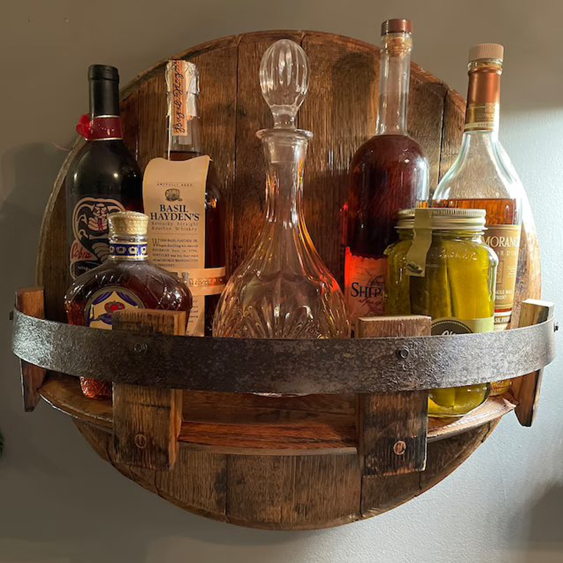 Bourbon Whiskey Barrel Shelf | Bowlift