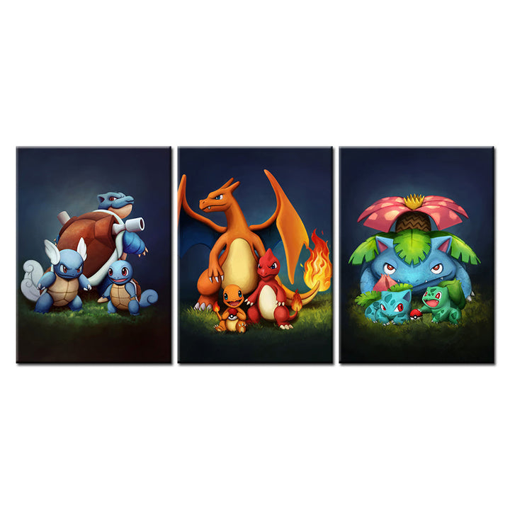 Dragon Team 3 Piece - Canvas Wall Art Painting | Bowlift