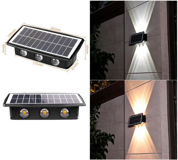 BowLift | Solar LED outdoor wall light with up & down effect – Modern wall lighting for garden and terrace