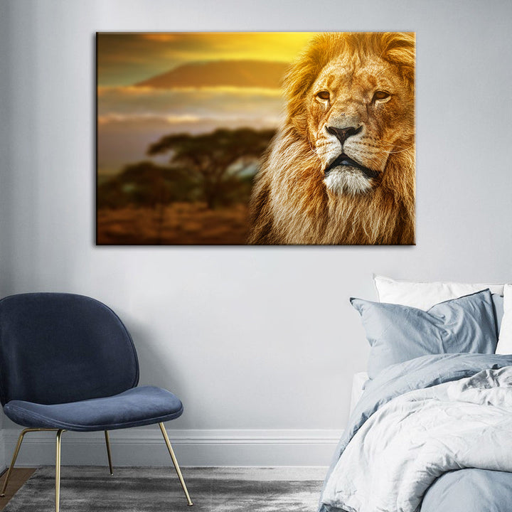 Unamused Lion - Canvas Wall Art Painting | Bowlift