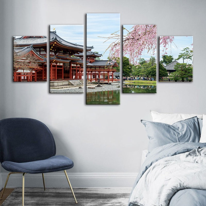 5 Piece Cherry Blossom - Canvas Wall Art Painting | Bowlift