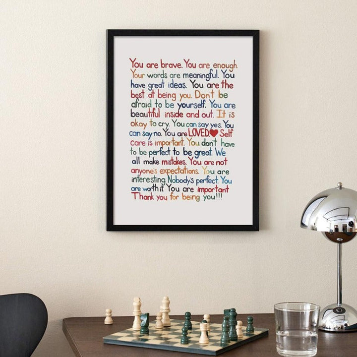 You Are Enough Loved Inspirational Posters Canvas Painting Wall | Bowlift
