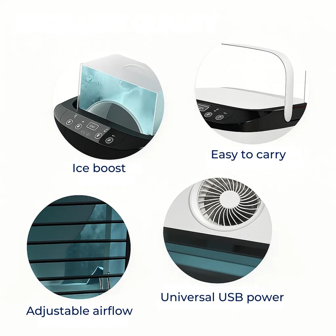 Quiet 12W Cooling Fan – 900ml Tank – Energy Saving – Bedroom Desk Use – Fast Cooling – Sleep Comfort Bowlift