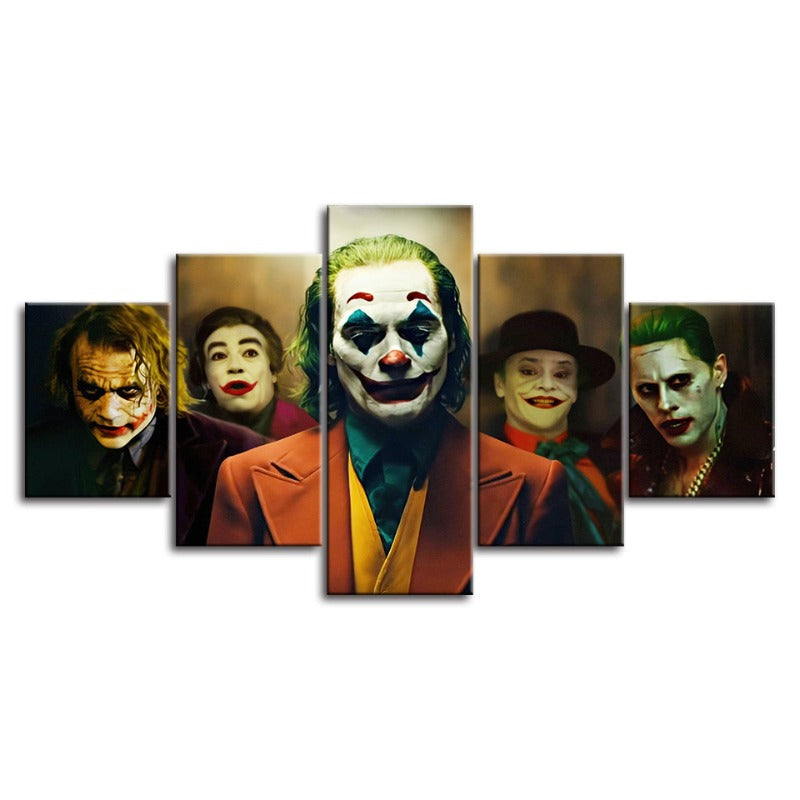 Joker Versions - 5 Piece Canvas Wall Art Painting | Bowlift
