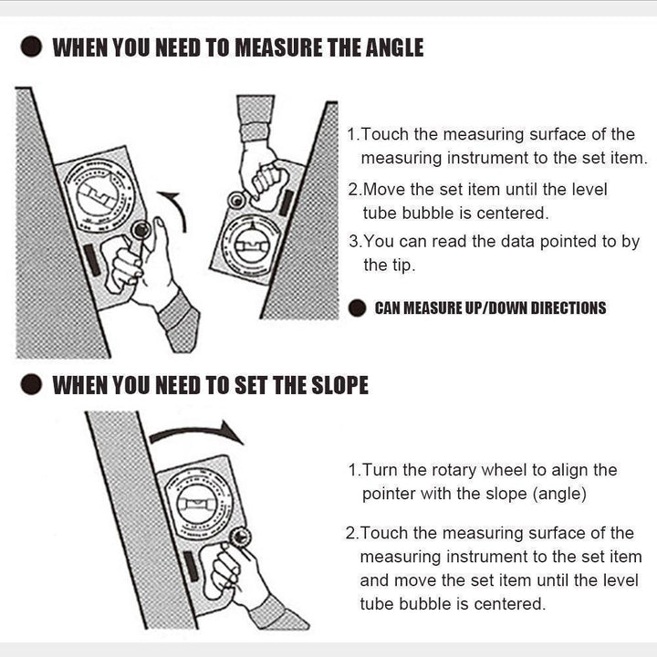 BowLift | Slope Horizontal Vertical Angle Bevel Protractor Declinometer
