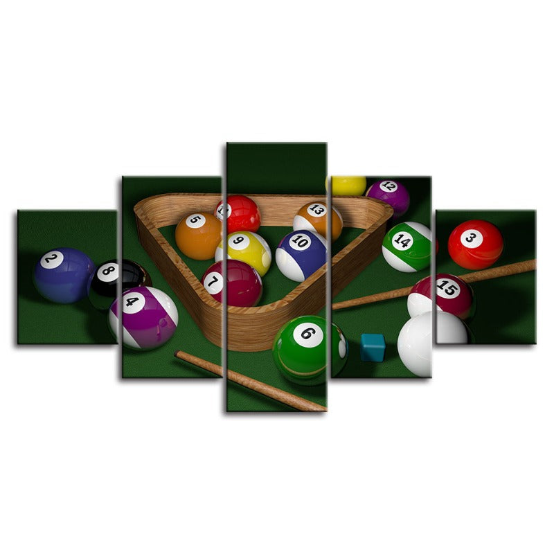 5 Piece Pool Balls - Canvas Wall Art Painting | Bowlift