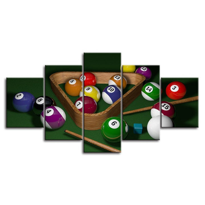 5 Piece Pool Balls - Canvas Wall Art Painting | Bowlift
