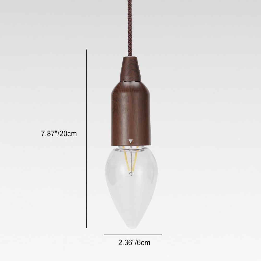 Retro Portable Waterproof Wood Round Cone Battery USB 1-Light Camping Outdoor Light | Bowlift