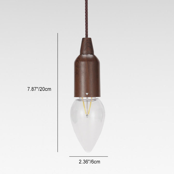 Retro Portable Waterproof Wood Round Cone Battery USB 1-Light Camping Outdoor Light | Bowlift