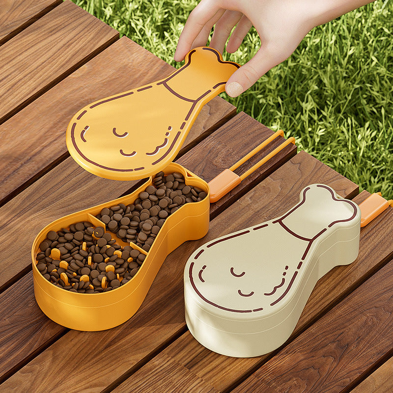 2-in-1 On-the-Go Feeding Station - Chicken Drumstick Design Bowlift