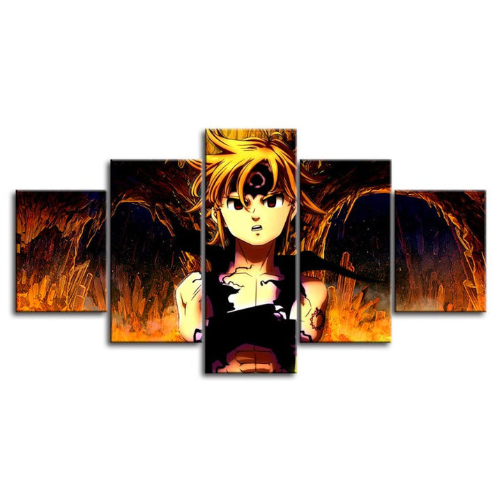 5 Piece Amazing The Seven Deadly Sins - Canvas Wall Art Painting | Bowlift